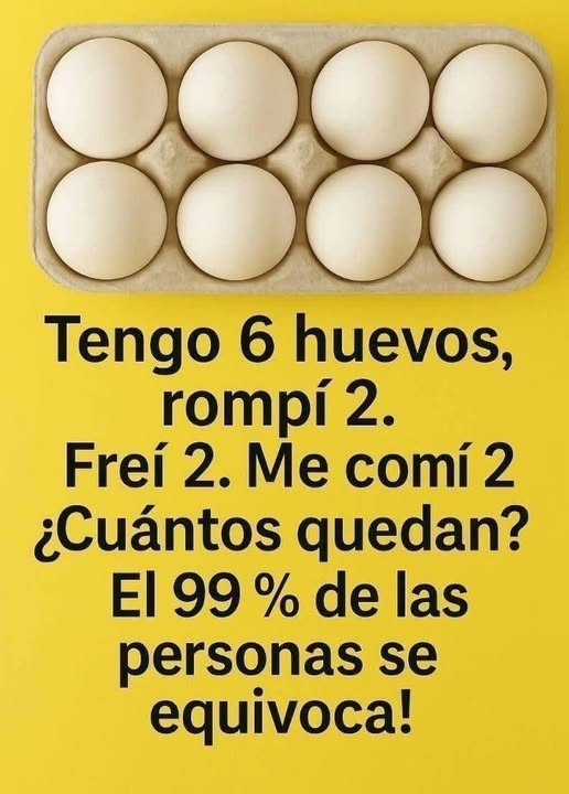 El acertijo de los 6 huevos que confunde al 99% de las personas!