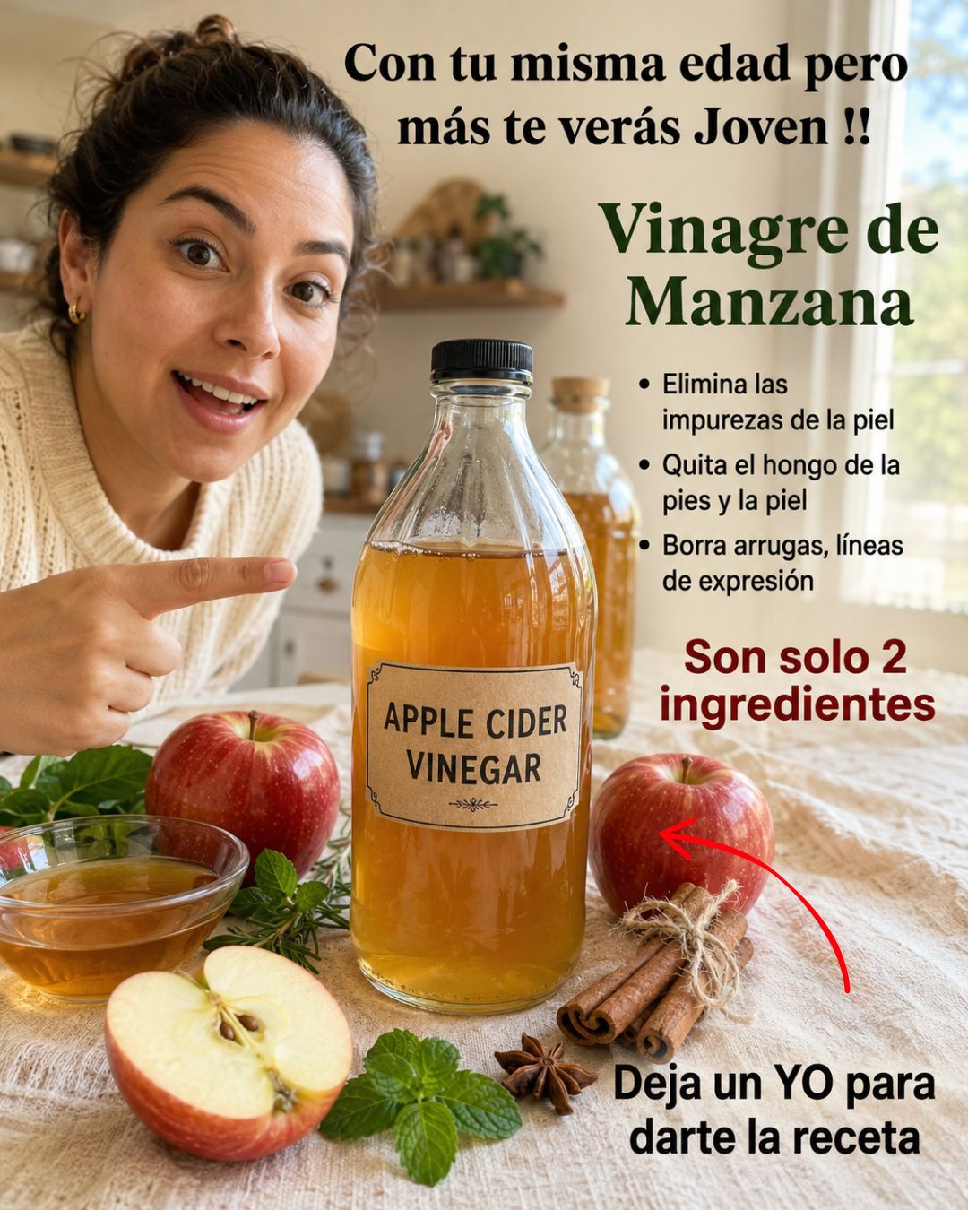 ¡Descubre Cómo el Vinagre de Manzana Podría Ayudar a Mejorar la Apariencia de tu Piel y Verte Más Joven de Forma Natural!