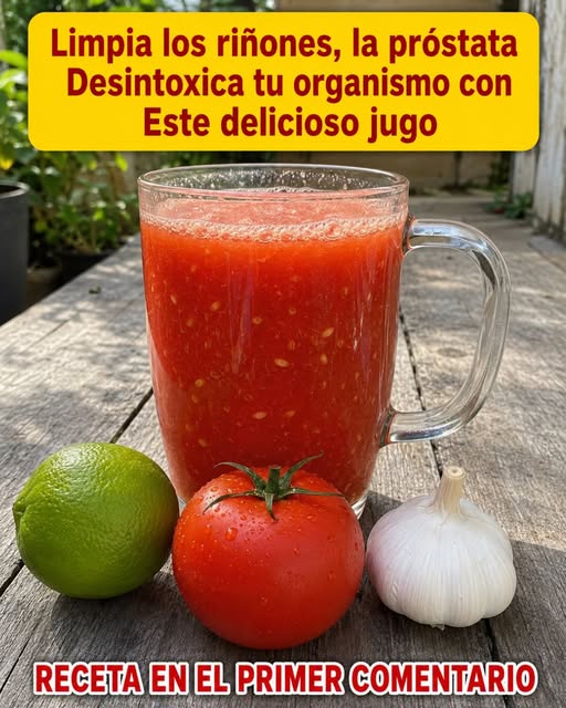 🍅 Limpieza Renal y Próstata: El Jugo Potente de Ajo, Tomate y Limón