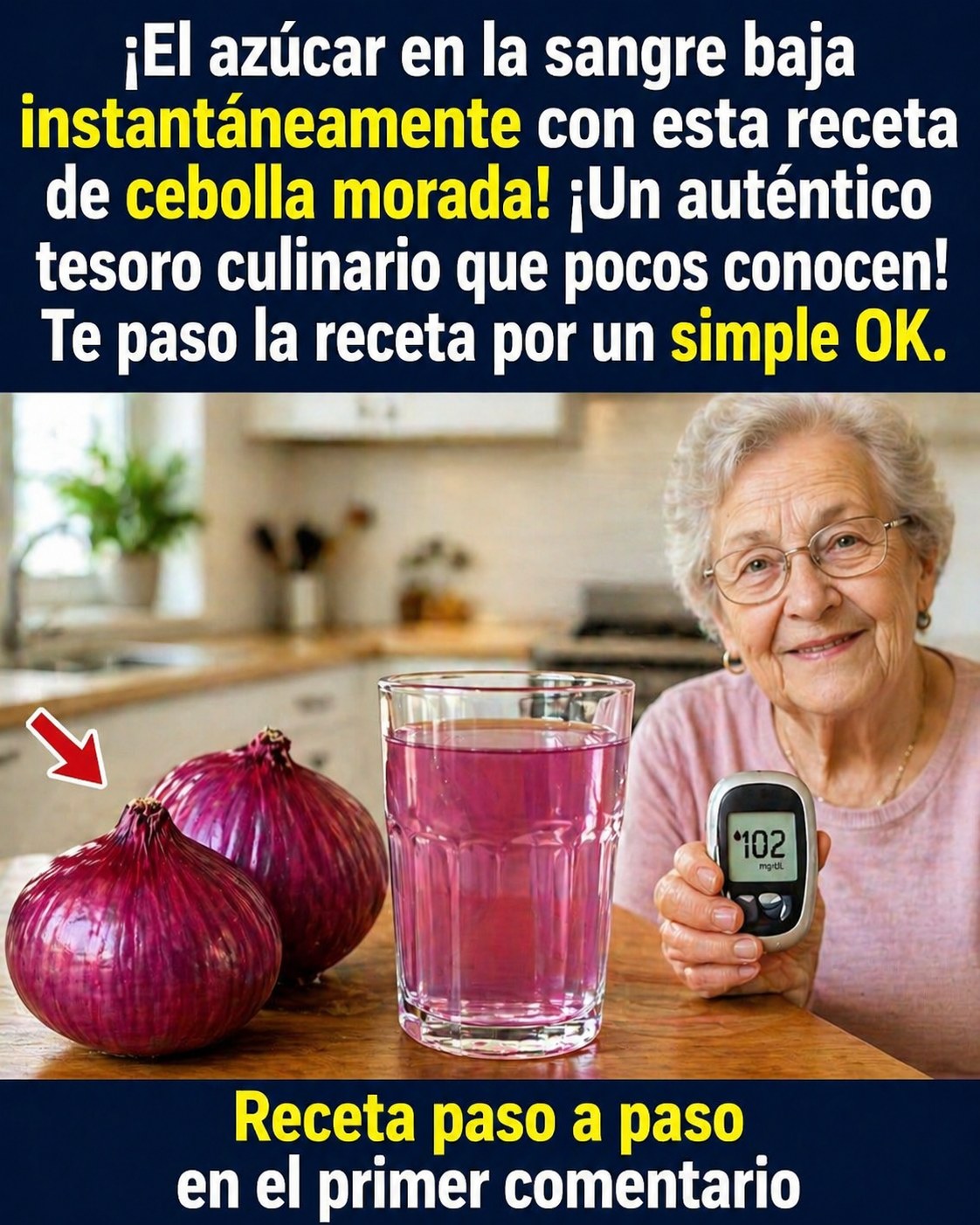 Mucha gente lo desconoce! La cebolla morada puede ayudar a bajar el azúcar en sangre de forma natural. Un remedio sencillo que está sorprendiendo a miles de personas. 💬 Si estás leyendo esto, deja un “gracias” para que pueda seguir compartiendo recetas naturales. Receta paso a paso en el primer comentario.