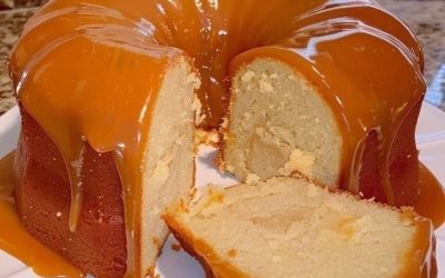 Pastel glaseado de caramelo
