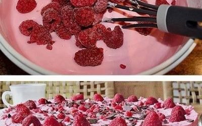 ¡Pastel de frambuesa preparado en 10 minutos con solo 6 ingredientes!