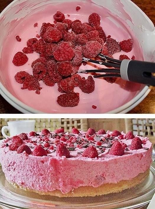 ¡Pastel de frambuesa preparado en 10 minutos con solo 6 ingredientes!