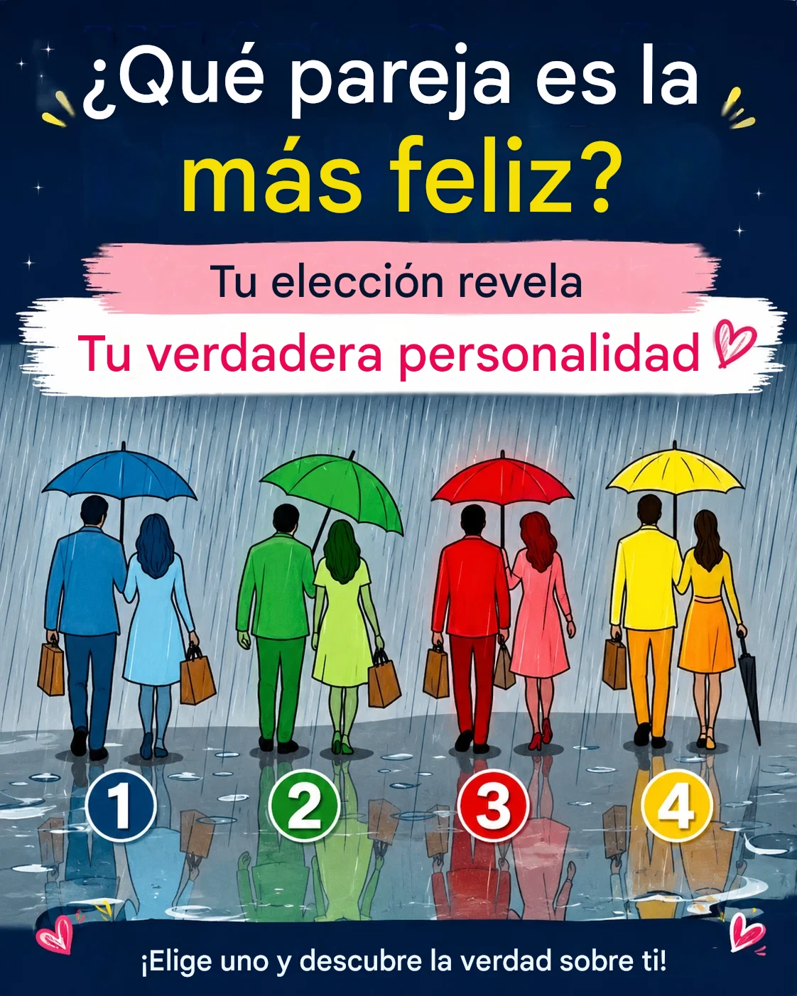 ¿Qué pareja es la más feliz? La que elijas revelará tu verdadera personalidad.