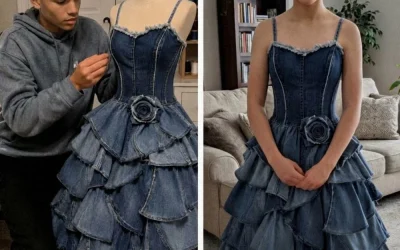 Mi madrastra se negó a pagar mi vestido de graduación, así que mi hermano me hizo uno con los vaqueros viejos de nuestra difunta madre, pero cuando entré en el baile, su plan para avergonzarme dio un giro que jamás imaginó.