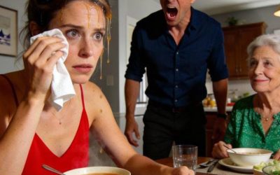 Durante la cena familiar, mi marido me echó sopa caliente por encima de la cabeza mientras su madre se reía.