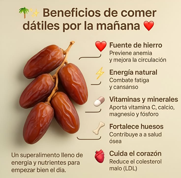 Los beneficios de consumir dátiles durante la mañana
