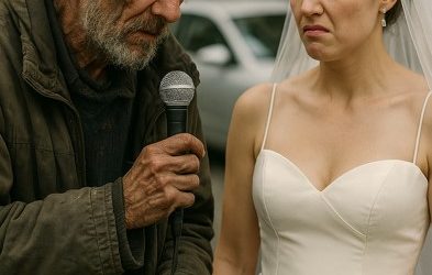 Un hombre sin hogar con ropa sucia apareció en la boda: todos lo miraron con asco hasta que tomó el micrófono y dijo ESTO…😱😱