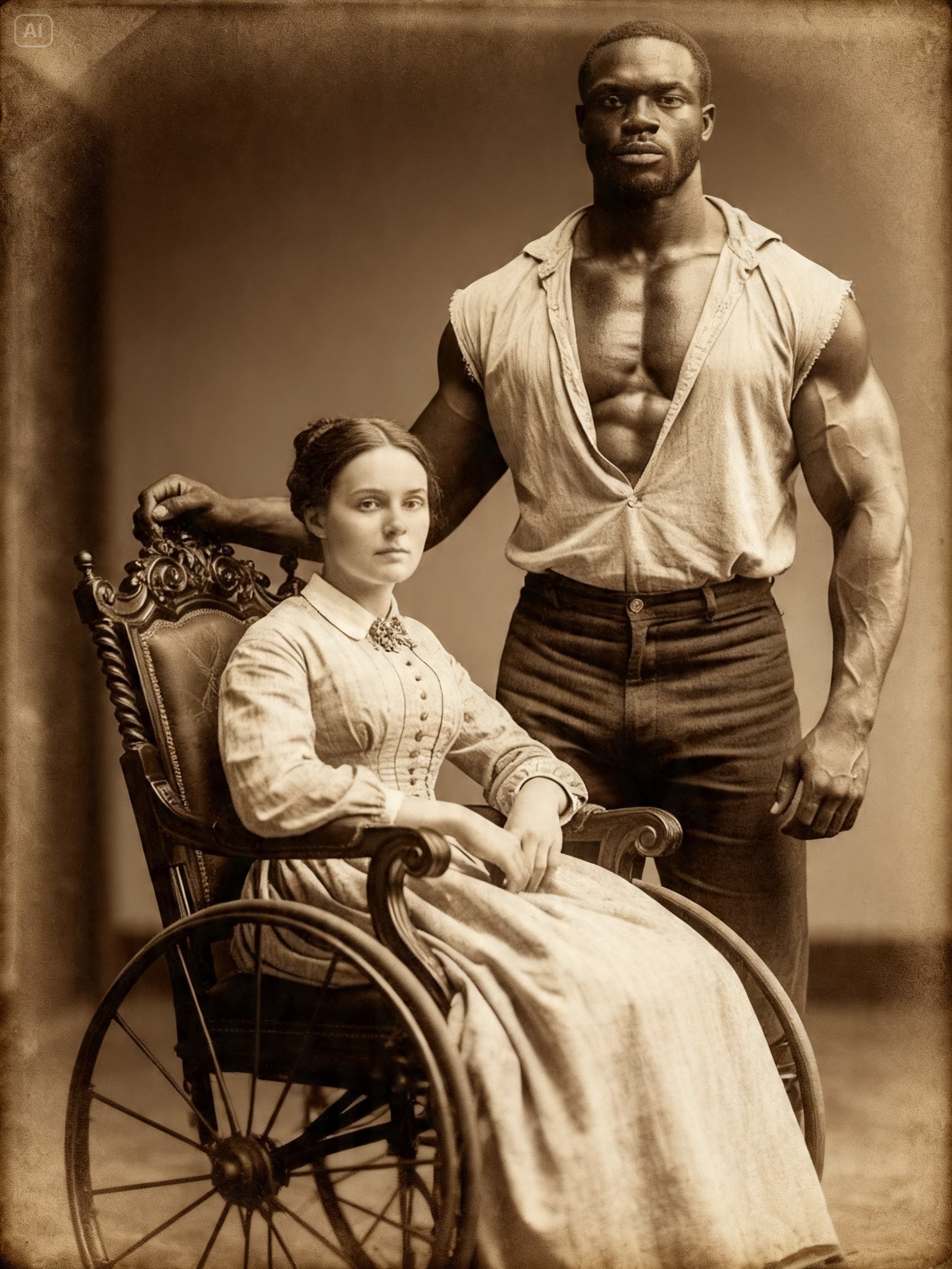 Fue considerada no apta para el matrimonio, por lo que su padre la entregó al esclavo más fuerte, Virginia, 1856.