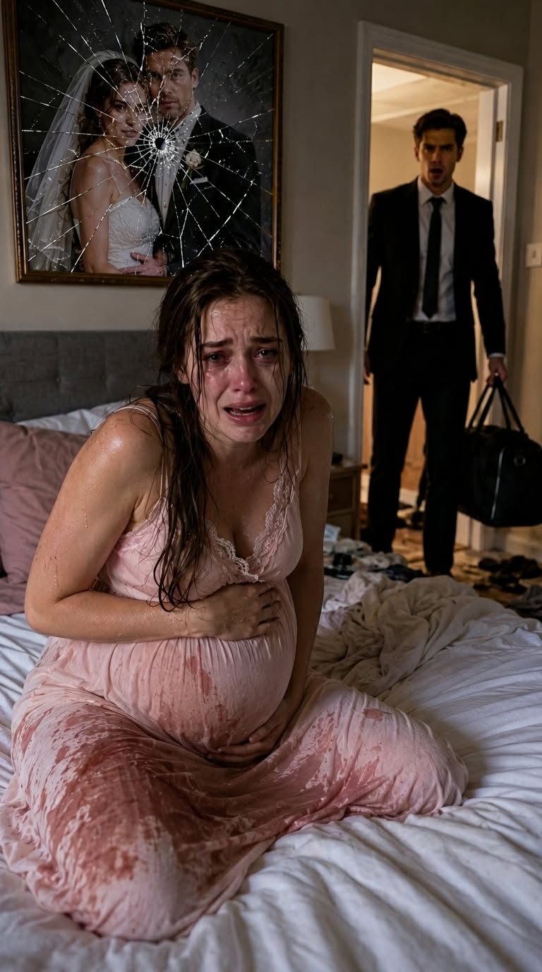La noche que regresé temprano a casa de un viaje de negocios y encontré a mi esposa embarazada tirada en la oscuridad, con su camisón de seda al revés y el suelo cubierto de cristales rotos y manchas oscuras, algo helado me atravesó el pecho antes incluso de comprender lo que estaba viendo.