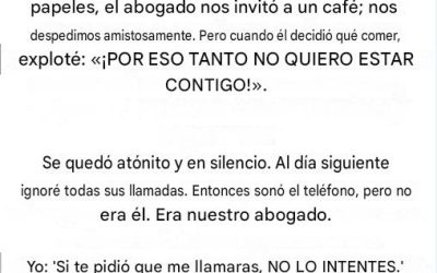 Tras cincuenta años de matrimonio, en un fresco día de otoño, presenté la solicitud de divorcio.