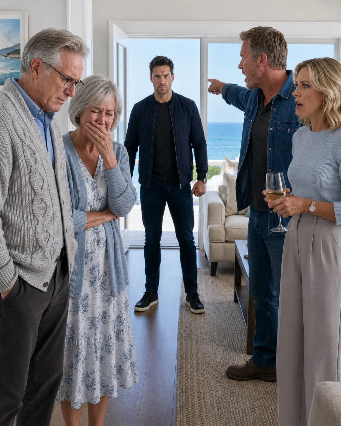 Les compré a mis padres una mansión junto al mar de 425.000 dólares para su 50 aniversario, pero cuando llegué, mi madre estaba llorando y mi padre temblando.
