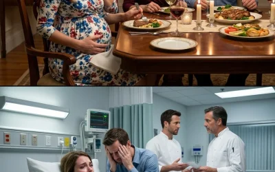 Sabía que mi suegra me odiaba, pero jamás pensé que escondería camarones en mi comida estando embarazada. Cuando se me cerró la garganta y me agarré la barriga, Daniel me espetó: «Deja de avergonzar a mi madre». Horas después, el médico susurró: «No pudimos salvar al bebé». Pero entonces el chef se presentó, y lo que confesó lo cambió todo. El primer bocado tenía un sabor dulce, a mantequilla, casi inofensivo, hasta que se me empezó a cerrar la garganta. Al otro lado de la mesa, mi suegra me observaba jadear con la sonrisa tranquila de una mujer que espera a que se cierre la trampa. «¿Claire?», preguntó mi cuñada, bajando el tenedor. «¿Estás bien?». Me llevé una mano a la garganta y la otra a la barriga hinchada. Siete meses de embarazo. Una mano protegiendo a mi hijo, la otra luchando por respirar. Mi marido, Daniel, parecía molesto antes de parecer asustado. «Esta noche no», murmuró. «Por favor, no hagas esto esta noche». Su madre, Margaret Whitmore, estaba sentada a la cabecera de la larga mesa del comedor, luciendo sus pendientes de perlas, rodeada de copas de cristal, rosas blancas y veinte invitados de la empresa de Daniel. Había insistido en organizar la celebración porque Daniel acababa de ser nombrado socio.  Y porque le encantaba tener público.  Se lo había advertido dos veces esa semana.  Nada de marisco. Alergia grave. No era una preferencia. No era un drama. Historial médico.  Margaret se llevó la mano al pecho y dijo: «Claro que sí, cariño. Jamás pondría en peligro a mi nieto».  Ahora un dolor punzante me atravesaba el estómago.  «Hay gambas», balbuceé. «Hay gambas en esto».  Margaret arqueó las cejas. «¿Gambas? ¿En pollo asado?».  Algunas personas rieron nerviosamente.  Daniel se levantó a medias de la silla, con el rostro enrojecido por la vergüenza. «Claire, mamá planeó toda esta cena para nosotros. No la acuses solo porque te incomoda que la atención se centre en mí por una vez». Lo miré fijamente, atónita.  —No puedo respirar —susurré.  Sus ojos se dirigieron a los invitados y luego volvieron a mí. —Dijiste lo mismo en el cumpleaños de mi madre cuando sirvió pastelitos de cangrejo.  —Porque eran pastelitos de cangrejo.  Margaret suspiró profundamente, como una santa agotada por una pecadora difícil. —Daniel, tal vez solo necesita aire. El embarazo hace que las mujeres se pongan sensibles.  La habitación se volvió borrosa. Sentí un hormigueo en los labios. Me ardía el pecho. Un calambre terrible me dobló hacia adelante y mi tenedor golpeó el plato con estrépito.  Alguien gritó: —¡Llamen al 911!  Daniel finalmente se movió, pero demasiado tarde. Me agarró del brazo como si ayudarme fuera una molestia que se hubiera visto obligado a realizar. —Claire, mírame. Deja de entrar en pánico. Quise gritarle que esto no era pánico.  Esto era p:0ison.  Para cuando las luces de la ambulancia iluminaron la mansión de Margaret de rojo y azul, yo ya perdía y recuperaba la consciencia intermitentemente. Lo último que vi antes de que el paramédico me pusiera una mascarilla de oxígeno fue a Margaret de pie en el vestíbulo, con una mano en el hombro de Daniel, susurrando: «Siempre lo arruina todo». En el hospital, desperté entre luces blancas, máquinas y silencio.  Daniel estaba sentado junto a la cama, pálido.  Sin monitor de bebé.  Sin latidos suaves.  Sin la sonrisa de ninguna enfermera.  Solo silencio.  Mi doctora, la Dra. Patel, estaba de pie a los pies de la cama con dolor en los ojos.  “Lo siento mucho, Claire”, dijo con dulzura.  Giré la cabeza hacia Daniel.  Parecía destrozado. Pero destrozado no era suficiente.  “Dime”, susurré.  Se cubrió el rostro.  Nuestra hija se había ido.  Durante un minuto entero, no lloré. Algo dentro de mí se quebró, pero bajo esa grieta, algo más frío se abrió.  Porque Margaret había olvidado una cosa.  Antes de casarme con Daniel, antes de convertirme en la nuera callada de la que se burlaba en los almuerzos y comidas benéficas, había sido abogada de negligencia médica.  Y sabía exactamente cómo morían las pruebas.  Así que, mientras Daniel sollozaba con la cara entre las manos, con dedos temblorosos tomé mi teléfono y le envié un mensaje a mi ex. Investigador.  Conserven todo. Ahora.  –Continuará en los comentarios 👇