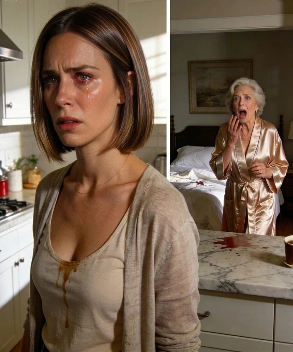 Yo pagaba todas las facturas, pero mi suegra aún exigía 5000 dólares adicionales. Cuando me negué, me arrojó café caliente a la cara. Me fui llorando después de advertirle que se arrepentiría. A la mañana siguiente, le esperaba una desagradable sorpresa.  Mi suegra me exigió cinco mil dólares adicionales un martes por la noche, a pesar de que yo ya pagaba todas las facturas de la casa.  Hipoteca. Servicios públicos. Impuestos sobre la propiedad. Comida. Sus medicamentos. El pago de la camioneta de mi esposo después de que perdiera su trabajo. Incluso el paquete de cable premium que, según ella, la ayudaba con sus “nervios”. Durante once meses, mantuve a tres adultos con un solo sueldo mientras trabajaba sesenta horas semanales como analista sénior de reclamaciones en Dallas. Me repetía que era algo temporal. Mi esposo, Eric, decía que su madre, Diane, solo necesitaba “un poco de tiempo” después de su segundo divorcio y sus problemas de crédito. Ese “un poco de tiempo” se había convertido en que se apoderara de mi cocina, criticara mi comida y actuara como si mi sueldo fuera un derecho adquirido.  Esa noche, llegué a casa agotada, dejé mi maletín del portátil en la entrada y encontré a Diane sentada en la barra de la cocina, con una bata de seda y las uñas pintadas de rojo alrededor de una de mis tazas.  Ni siquiera me saludó.  Me dijo: “Necesito otros cinco mil dólares para el viernes”.  Me reí porque pensé que la había oído mal. “¿Otros cinco mil dólares para qué?”.  Entrecerró los ojos. “No te hagas la tonta. Vi el depósito de la bonificación en tu cuenta”.  Se me heló la sangre. Había estado husmeando en el correo otra vez, tal vez incluso abriendo las alertas bancarias que seguían imprimiéndose en la impresora compartida de la oficina porque Eric nunca había arreglado la configuración.  —Ese dinero no es tuyo —dije.  —Sí lo es si esperas paz en esta casa.  Dejé las llaves lentamente. —Ya lo tengo todo cubierto.  —¿Y? —espetó—. Te casaste con alguien de esta familia. La familia se ayuda entre sí.  Miré hacia la sala, donde Eric estaba viendo un partido a medias. Se había quedado sospechosamente quieto, pero no se levantó. Eso me dijo algo de inmediato: sabía que esta conversación iba a tener lugar.  Me volví hacia ella. —¿Para qué necesitas cinco mil dólares?  Diane levantó la barbilla. —Eso no te incumbe.  Esa respuesta bastó. Saqué mi teléfono, abrí la aplicación bancaria y revisé la tarjeta familiar vinculada a la cuenta que usaba para los gastos de la familia. Ahí estaba: tres cargos recientes de un lujoso casino resort en Oklahoma y uno de una boutique de bolsos en Plano.  Levanté la vista. —Ya has estado usando mi tarjeta.  Eric finalmente se puso de pie. —Lena, cálmate…  Lo miré fijamente. —¿Le diste mi tarjeta?  —Era para emergencias —murmuró.  Diane golpeó la mesa con su taza. —No te hagas la víctima. Tienes dinero. Quiero cinco mil, y los quiero para el viernes.  —No.  Su rostro cambió al instante, sin disimulo alguno. —¿Perdón?  —Dije que no.  El silencio duró menos de un segundo.  Entonces agarró la taza y me arrojó el café caliente directamente a la cara.  El dolor fue inmediato: abrasador, cegador, tan impactante que me hizo gritar antes de poder contenerlo. El café me salpicó la mejilla, el cuello, la clavícula y la blusa. La taza se estrelló contra el azulejo cerca de mis pies. Retrocedí tambaleándome hasta la encimera, con una mano en la piel, las lágrimas brotando de mis ojos por el dolor y la incredulidad.  Eric gritó: «¡Mamá!».  Diane se quedó allí, respirando con dificultad, aún furiosa, como si la hubiera atacado.  Los miré a ambos con ojos ardientes. «Jamás los perdonaré», dije con voz temblorosa. «Se van a arrepentir».  Entonces agarré mi bolso, mis llaves y la carpeta del cajón de la oficina que Eric nunca se había molestado en preguntar —la escritura de la casa, solo a mi nombre— y salí.  A las 6:12 de la mañana siguiente, Diane se despertó con fuertes golpes en la puerta principal.  Cuando abrió, vio a dos policías.  Y detrás de ellos, un cerrajero.  …Continuará en los comentarios 👇
