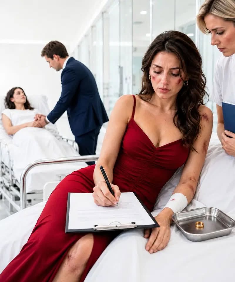 En urgencias, mi marido firmó primero el consentimiento para su amiga y le dijo al médico: «Opere primero a ella. Mi mujer puede esperar». Así que firmé mi propia operación con mano temblorosa, me quité el anillo de bodas después de tres años de matrimonio, y cuando regresó cinco horas tarde, ya me esperaba una carta de un abogado.  PARTE 1  «Si tiene que elegir, doctor, opere primero a Mariana. Mi mujer puede esperar».  Esas fueron las últimas palabras que escuché antes de darme cuenta de que mi matrimonio no se había roto en el accidente. Ya estaba roto mucho antes.  El accidente ocurrió un viernes por la tarde en el Periférico, cuando regresábamos de un almuerzo familiar en Las Lomas. Alejandro Montes conducía. Mariana Ledesma, su amiga de toda la vida, iba sentada a su lado, llorando porque decía sentirse mareada. Yo iba en el asiento trasero, aferrada a mi bolso contra el pecho, todavía ahogada por la discusión que no habíamos terminado.  Un camión se detuvo de repente. Nuestro auto se estrelló contra el suelo. Después de eso, todo se convirtió en metal retorcido, cristales rotos y el fuerte olor a gasolina.  En el hospital de Polanco, Mariana y yo entramos casi al mismo tiempo. La colocaron en una camilla cerca de la puerta de urgencias. A mí me pusieron en otra, con la pierna derecha gravemente herida y un fuerte dolor de estómago que me nublaba la vista.  Una enfermera gritó: «¡La presión arterial de la señora Sofía está bajando! ¡Necesitamos un quirófano!».  Busqué a Alejandro con la mirada. Estaba a unos pasos, con la camisa manchada, firmando un formulario con mano temblorosa.  —Primero, Mariana —le dijo al médico—. Siempre ha sido delicada. Tiene antecedentes cardíacos. No puede esperar.  La enfermera se volvió hacia él. —Señor Montes, su esposa está en estado más grave. Necesitamos autorización para operarla.  Alejandro me miró apenas un segundo. No vi miedo en sus ojos. Vi irritación.  —Está consciente, ¿no? Que firme. Mariana primero.  Algo dentro de mí se quedó en silencio.  Llevábamos tres años casados. Tres años aprendiendo a no quejarnos, a no cuestionar, a no preguntar por qué Mariana siempre era la prioridad. Si a Mariana le dolía la cabeza, Alejandro cancelaba las reuniones. Si discutía con su novio, él se iba de casa a medianoche. Si decía: «Sofía me miró mal», Alejandro me ignoraba hasta que me disculpaba.  Su madre, Doña Teresa, siempre decía lo mismo.  «Querida, una esposa Montes debe ser madura. Mariana es prácticamente de la familia. No tengas celos».  Pero tumbada en esa camilla, con la sangre corriéndole por la mano y un médico presionándome el abdomen, por fin lo entendí. Ser «madura» significaba desaparecer.  El doctor Ramírez se inclinó sobre mí.  «Señora Sofía, necesitamos su firma. Es una cirugía de urgencia».  Mi mano derecha no respondía. Con la izquierda, tomé el bolígrafo. La enfermera intentó ayudarme, pero negué con la cabeza. Quería hacerlo sola. Si mi esposo no podía firmar para salvar mi vida, lo haría yo.  Mi nombre salió torcido.  Sofía Rivera.  Antes de que me llevaran a cirugía, oí a Mariana desde la otra habitación.  “Ale, ve con Sofía… No quiero que se enoje conmigo”.  Su voz sonaba débil, pero la conocía. Siempre sabía decir lo correcto y parecer inocente.  Alejandro respondió en voz baja: “No hables. Tú eres lo que importa ahora”.  Quise reír, pero el dolor me robó el aliento.  Cuando se encendieron las luces del quirófano, levanté la mano izquierda y toqué mi anillo de bodas. Estaba atascado por la sangre seca. Tiré hasta que me dolió el dedo.  La enfermera se asustó. “Señora, ¿qué está haciendo?”.  Coloqué el anillo en la bandeja metálica.  —Quédatelo —susurré—.  —¿Es importante?  Miré aquel círculo frío, símbolo de una vida en la que siempre había sido la segunda.  —Ya no.  La anestesia me inundó como una ola oscura. Lo último que oí fue a alguien afuera diciendo: —La señorita Mariana está estable.  Entonces la voz aliviada de Alejandro dijo: —Gracias a Dios.  Me hundí en la oscuridad con un pensamiento claro.  Si sobrevivía, jamás volvería a esperar a que me eligiera.  Cuando desperté, la habitación estaba vacía. Ni flores. Ni familia. Ni marido. Solo el pitido de las máquinas y un dolor tan agudo que me hizo llorar en silencio.  El doctor Ramírez me dijo que la cirugía había salido bien, pero que la recuperación sería larga. Mi pierna estaba muy dañada, había tenido una hemorragia interna y existía riesgo de infección. Podría necesitar otra cirugía.  —¿Y Mariana? Pregunté, aunque ya lo sabía.  “Conmoción cerebral leve y moretones superficiales. Está estable.”  Cerré los ojos.  “¿Vino Alejandro?”  La enfermera bajó la mirada. El médico fue más sincero.  “No. Ha estado con la señorita Ledesma.”  Me dieron mi teléfono. La pantalla estaba rota, pero aún funcionaba. No había llamadas de Alejandro. En cambio, había cinco mensajes de voz de Doña Teresa.  El primero decía: “Sofía, cuando despiertes, ve a ver a Mariana. La pobre está traumatizada. No le compliques las cosas a Alejandro.”  El segundo decía: “No armes un escándalo porque él firmó primero por Mariana. Sabes que es frágil.”  El tercero era peor.  “Una esposa decente no compite con una mujer enferma. Compórtate.”  Apagué el teléfono y…La segunda parte está en los comentarios.