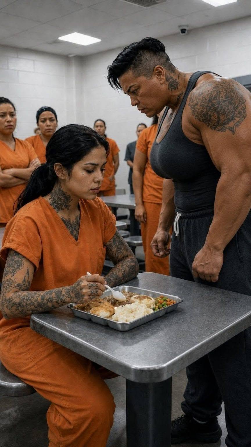 La reclusa más temida decidió humillar a la recién llegada, quitándole la comida delante de todas las demás internas.